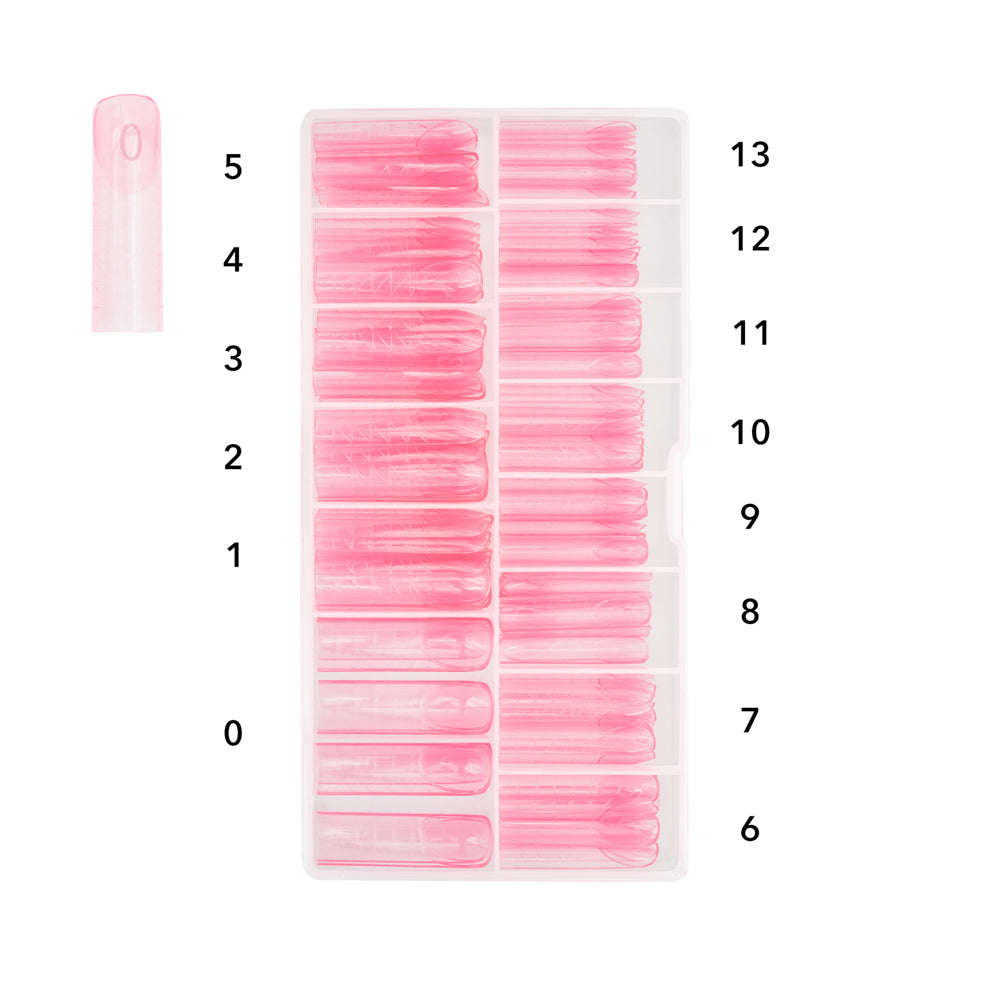 Caixa de Tips Pink French Square Moldes F1 - 150 uni.