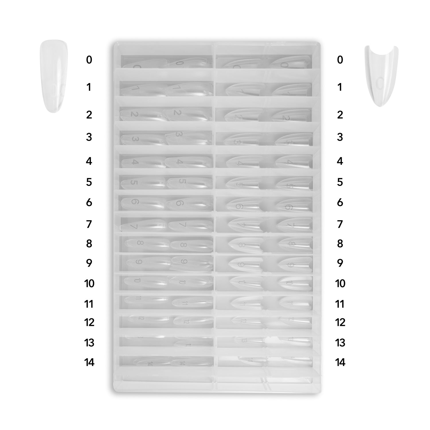 Caixa Dual Form Sandwich Nail Art Almond 240 uni.