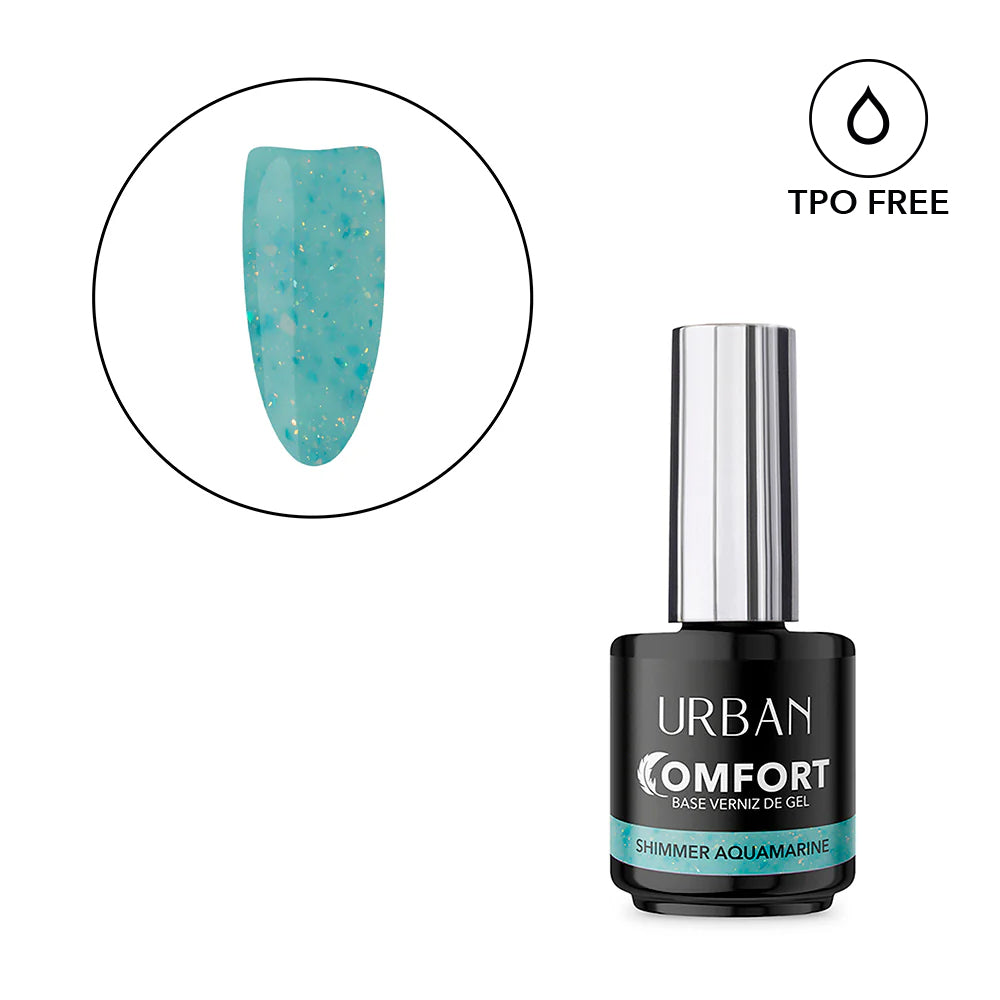 Base de Verniz Gel Comfort Shimmer Aquamarine 15ml