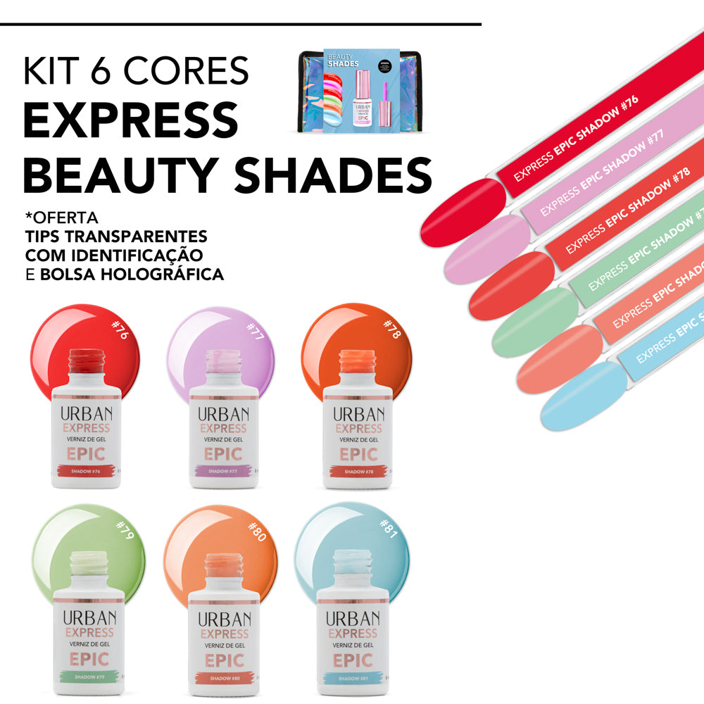 Kit Verniz Gel 6 cores Express Epic Beauty Shades (