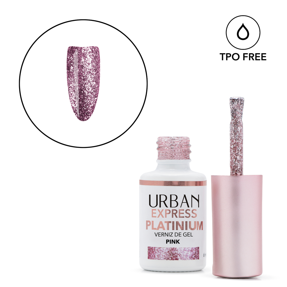 Vernis gel express Platinium rose n° 3 6ml