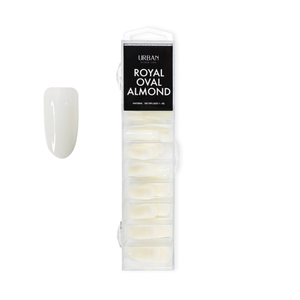 Caixa de Tips Royal Oval Almond Natural 100 Unidades
